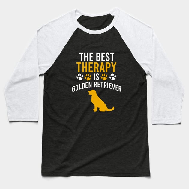 The best therapy is golden retriever Baseball T-Shirt by cypryanus